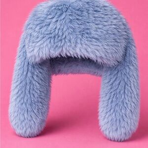 Fluffy Blue Kids Hat